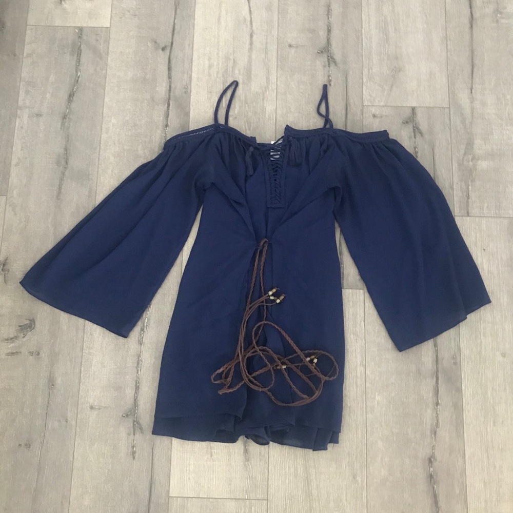 Navy Off the Shoulder Dress. Size Medium.